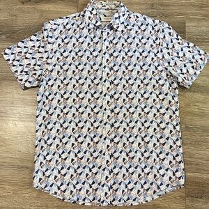 Bugatchi Short-Sleeve Geometric Print Shirt